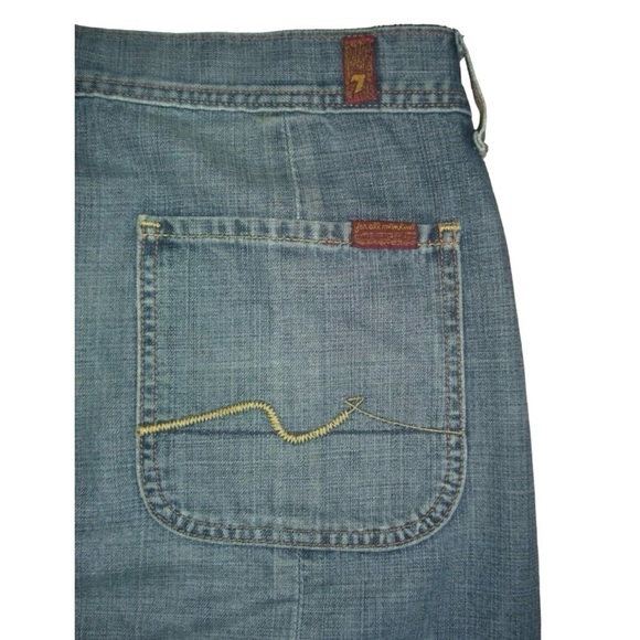 7 For All Mankind Skirt Vintage Denim Jean 90s y2k Pencil Laguna Beach Preppy 32 - Picture 3 of 9